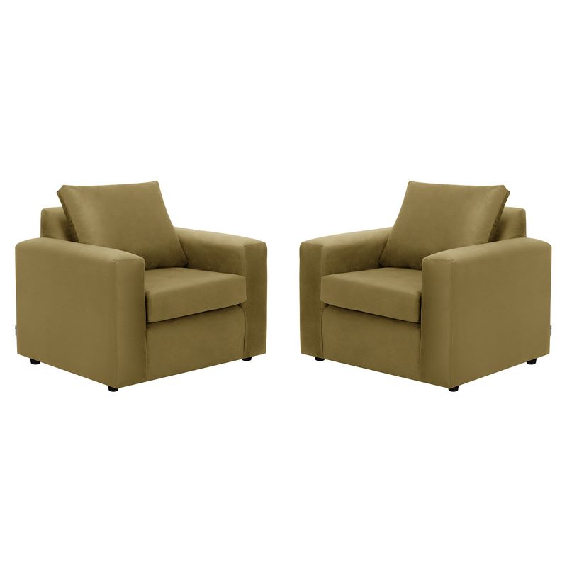 BODEVIR - Set Sofa Kendy 1C Felpa 30 Verde Musgo