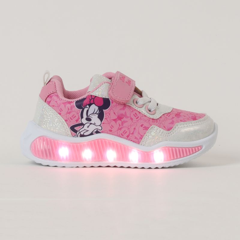 DISNEY - Zapatilla Con Luces Niña Minnie Kiss Rosado Disney