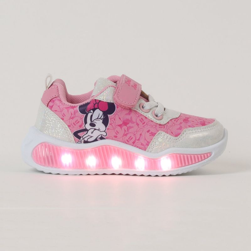 DISNEY - Zapatilla Con Luces Niña Minnie Kiss Rosado Disney