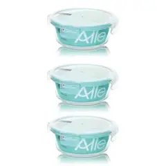 ALLEGRA - Pack 3 Contenedores Hermetico Vidrio Redondo 370mL