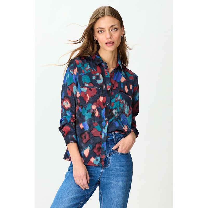IO - Blusa Manga Larga Burdeo Mujer Io