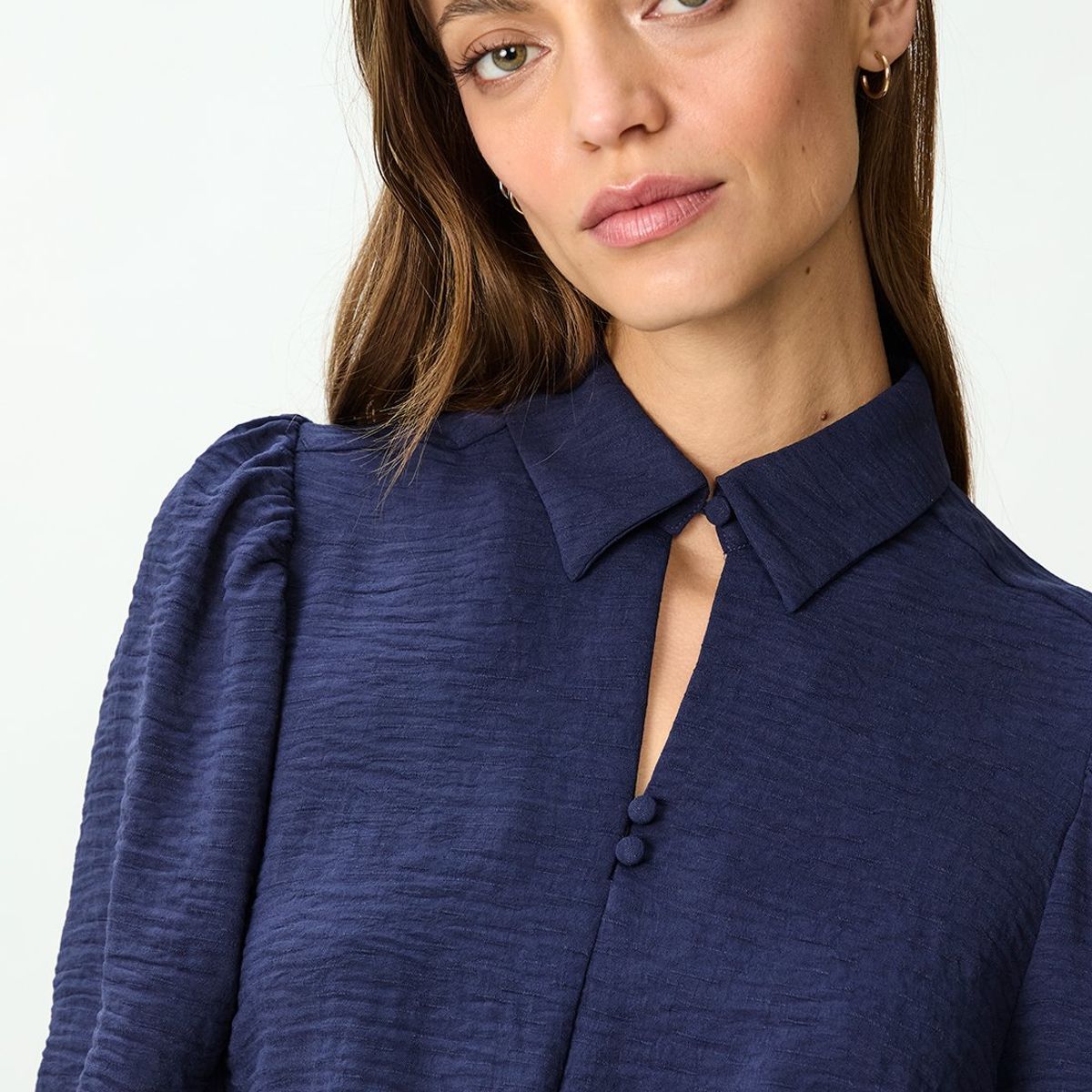 IO - Blusa Manga Larga Azul Marino Mujer Io