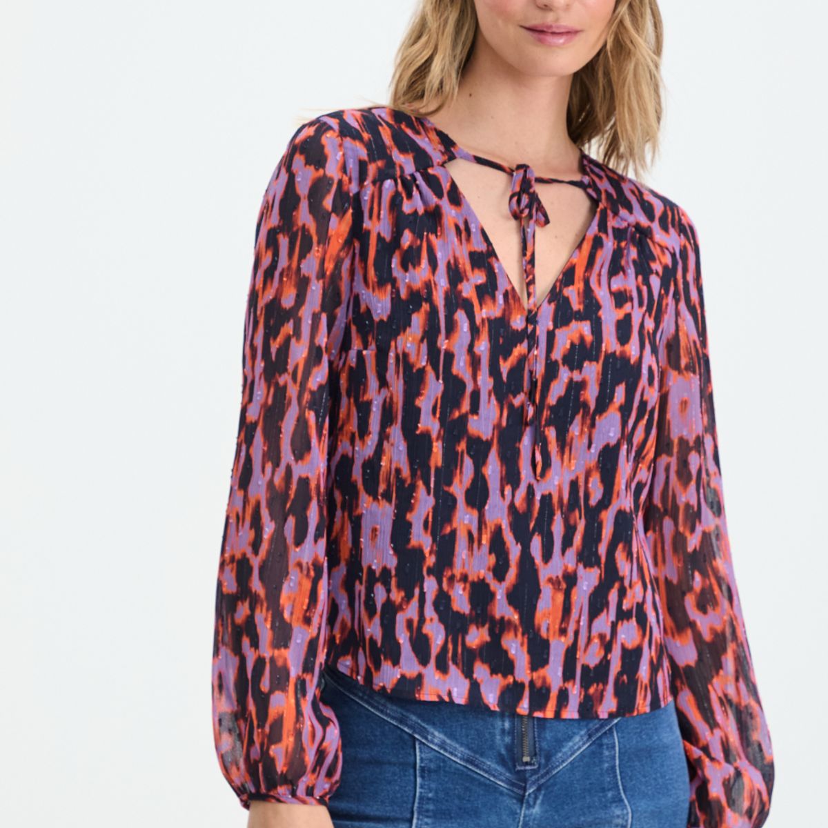 IO - Blusa Manga Larga Naranjo Mujer Io