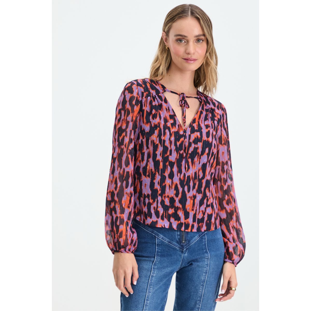 IO - Blusa Manga Larga Naranjo Mujer Io