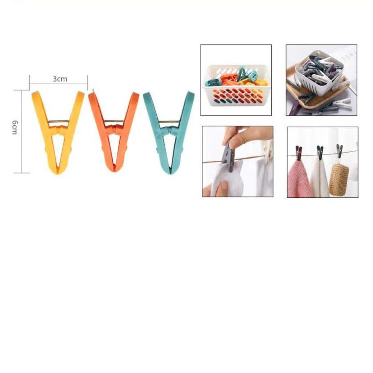 GENERICO - Cesta Organizadora  Pinzas 16pcs