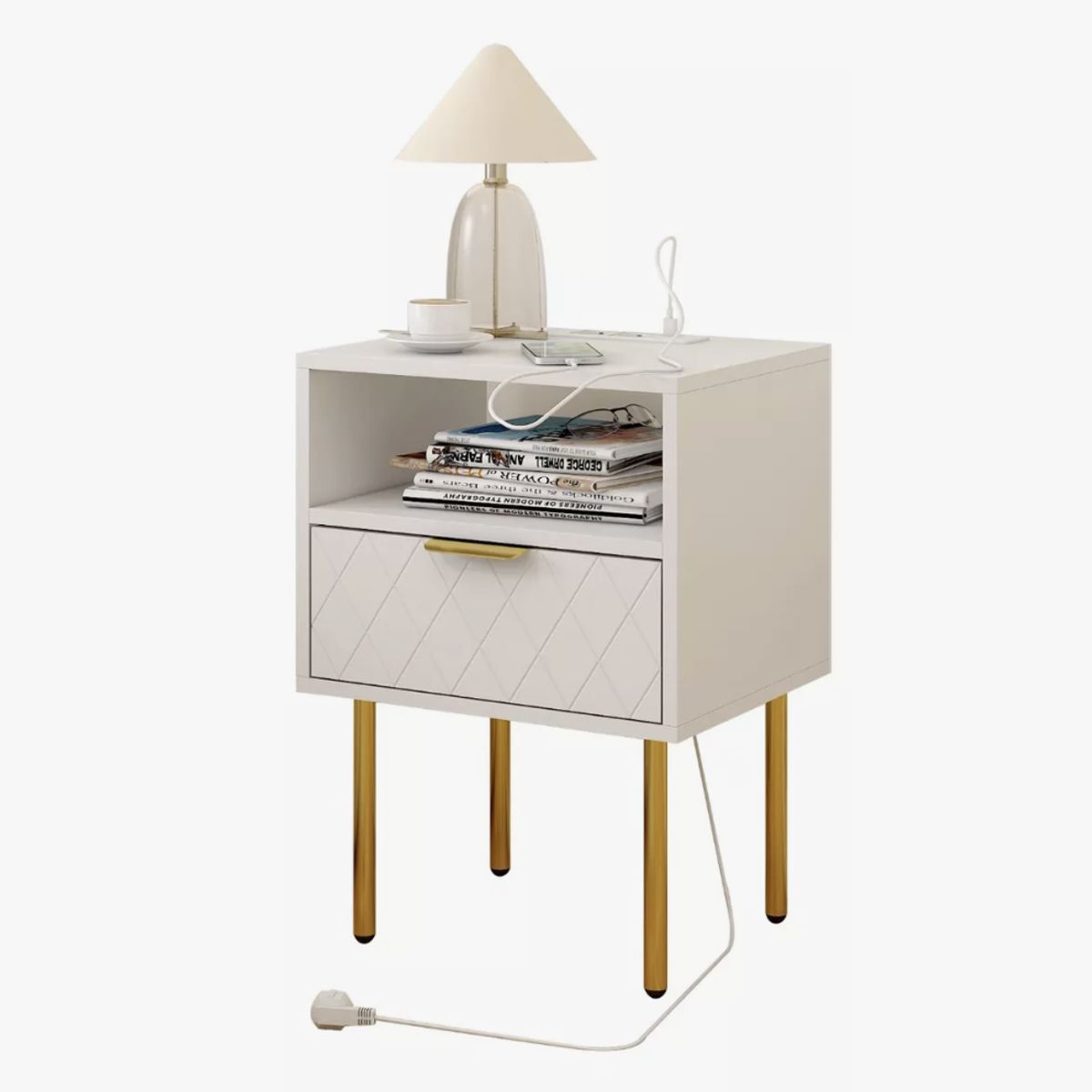 HOMER DESIGN - Velador Homer Design Europeo Con Enchufes 40x30x57cm