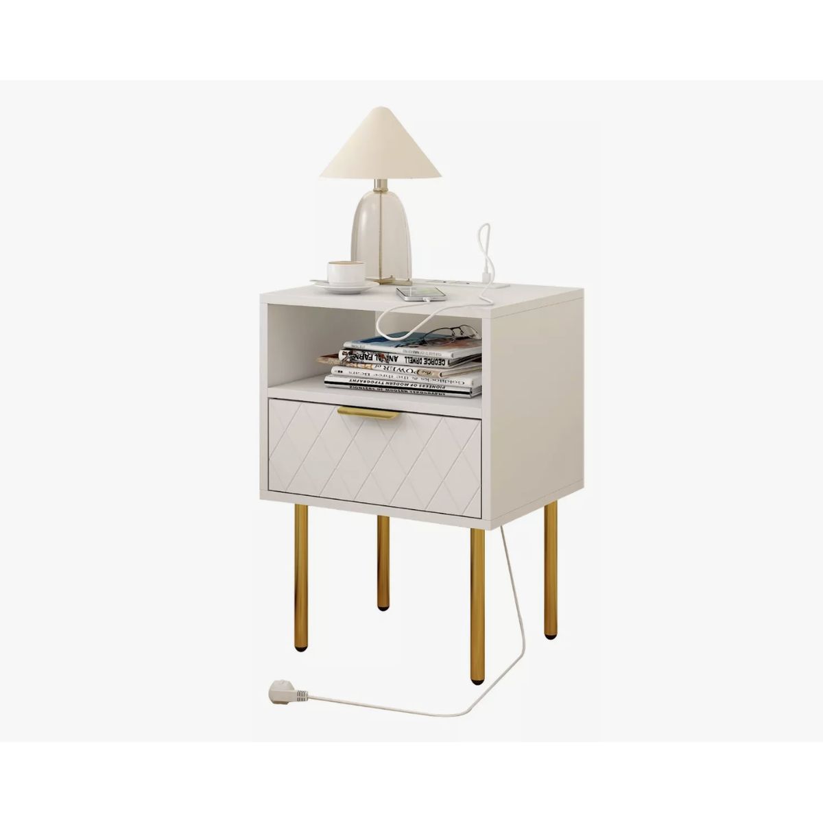 HOMER DESIGN - Velador Homer Design Europeo Con Enchufes 40x30x57cm