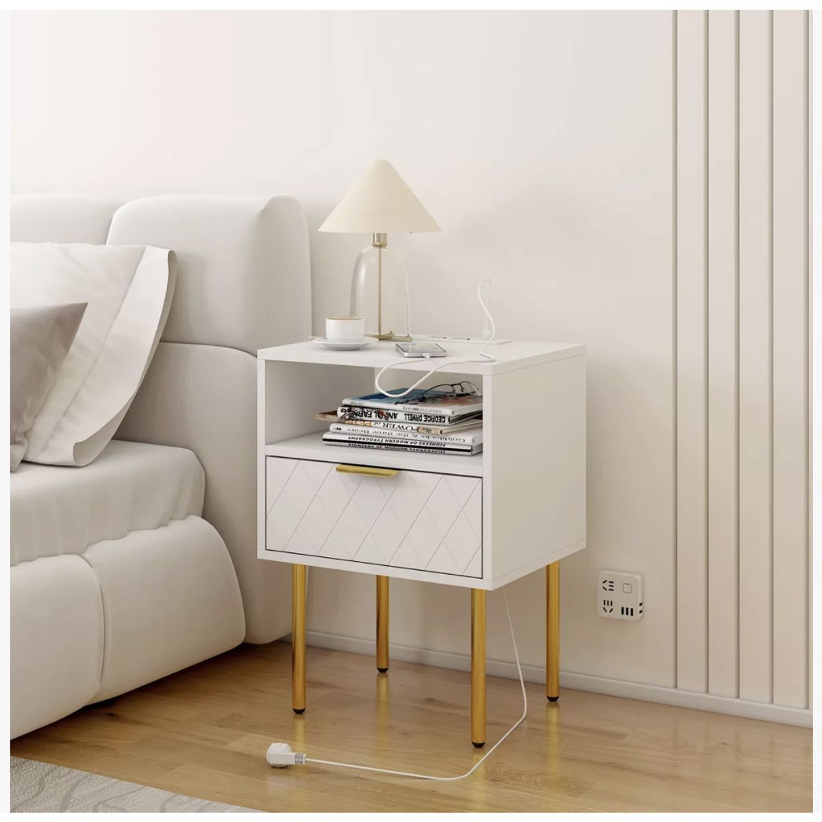 HOMER DESIGN - Velador Homer Design Europeo Con Enchufes 40x30x57cm