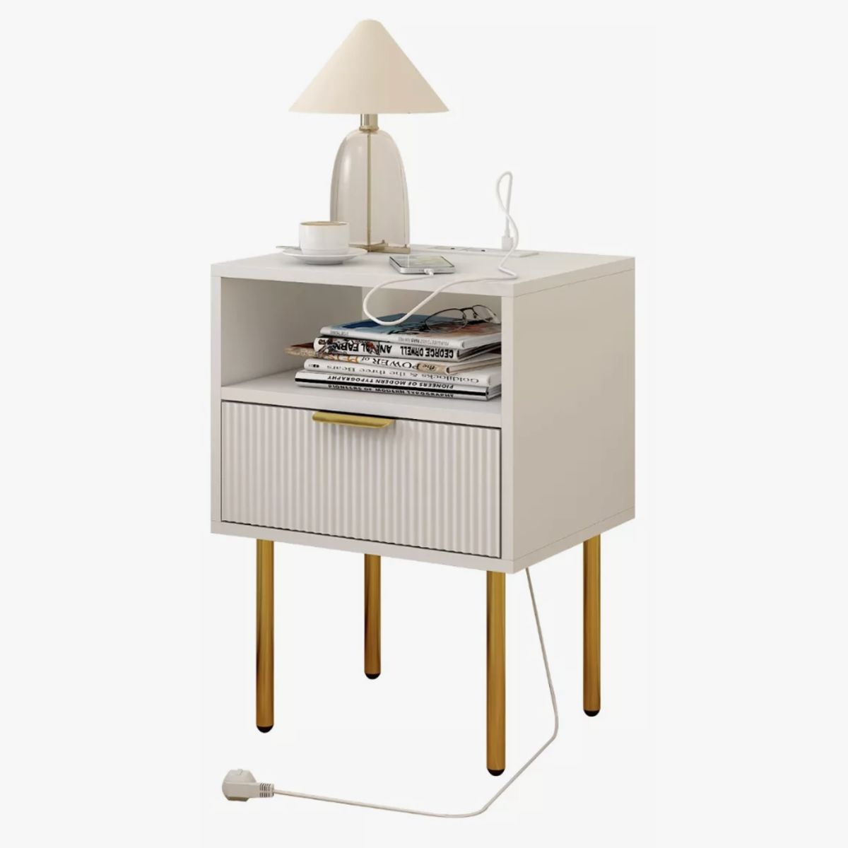 HOMER DESIGN - Velador Homer Design Europeo Con Enchufes 40x30x57cm