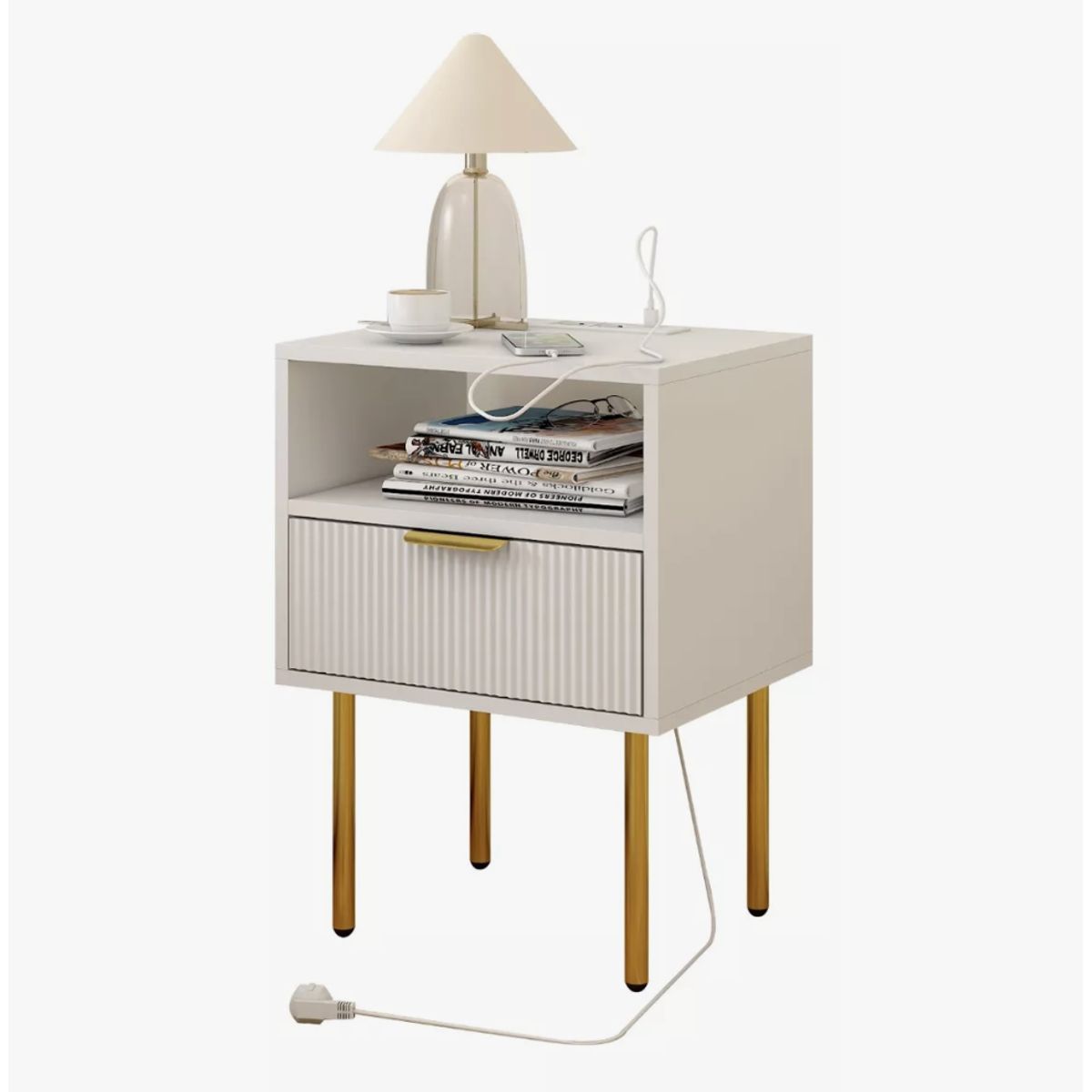 HOMER DESIGN - Velador Homer Design Europeo Con Enchufes 40x30x57cm