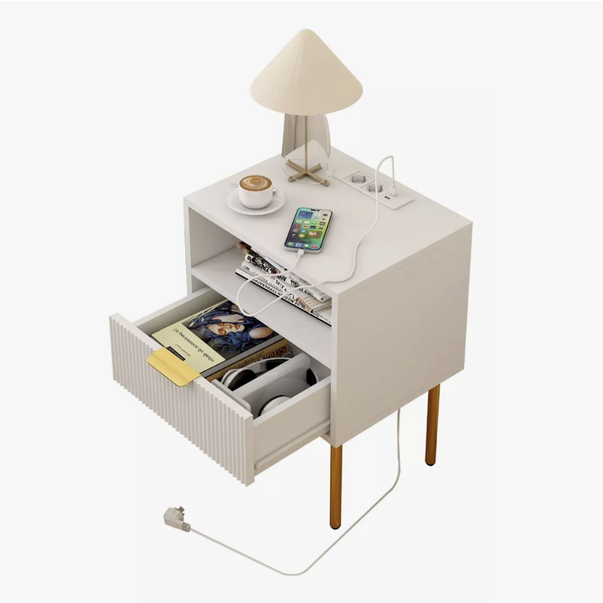 HOMER DESIGN - Velador Homer Design Europeo Con Enchufes 40x30x57cm