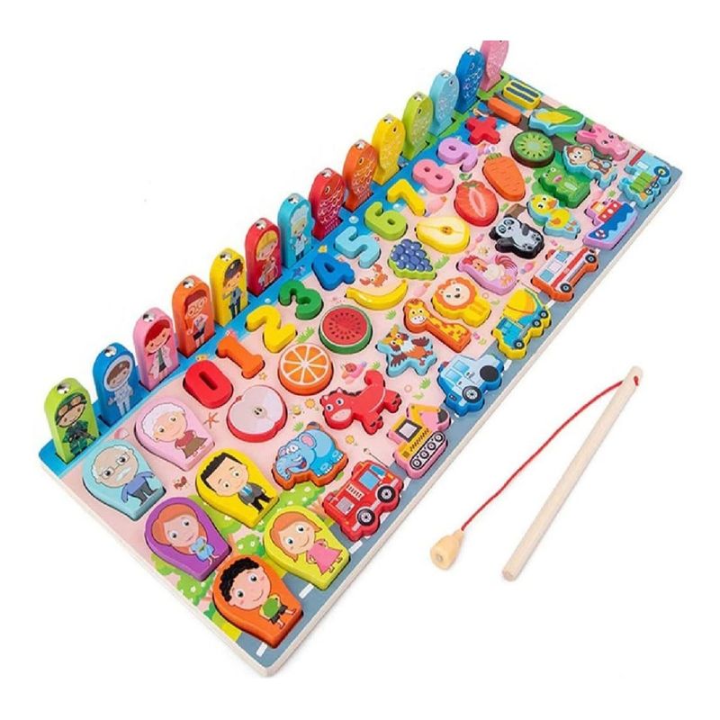 GENERICO - Rompecabezas De Madera Con Juego De Pesca Magnéticos