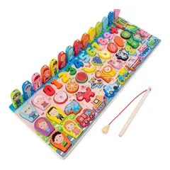 GENERICO - Rompecabezas De Madera Con Juego De Pesca Magnéticos