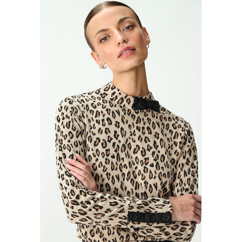 IO - Polera Manga Larga Beige Mujer Io