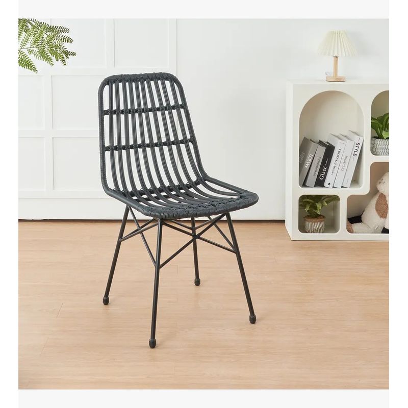 CORI CORI - Silla de Comedor Terraza Rattan Grecia Negro