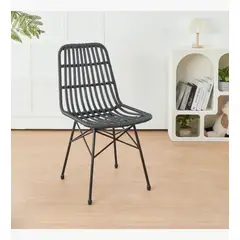 CORI CORI - Silla de Comedor Terraza Rattan Grecia Negro