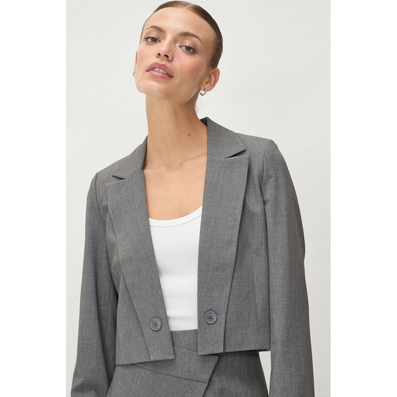 IO - Blazer Crop Liso Gris iO
