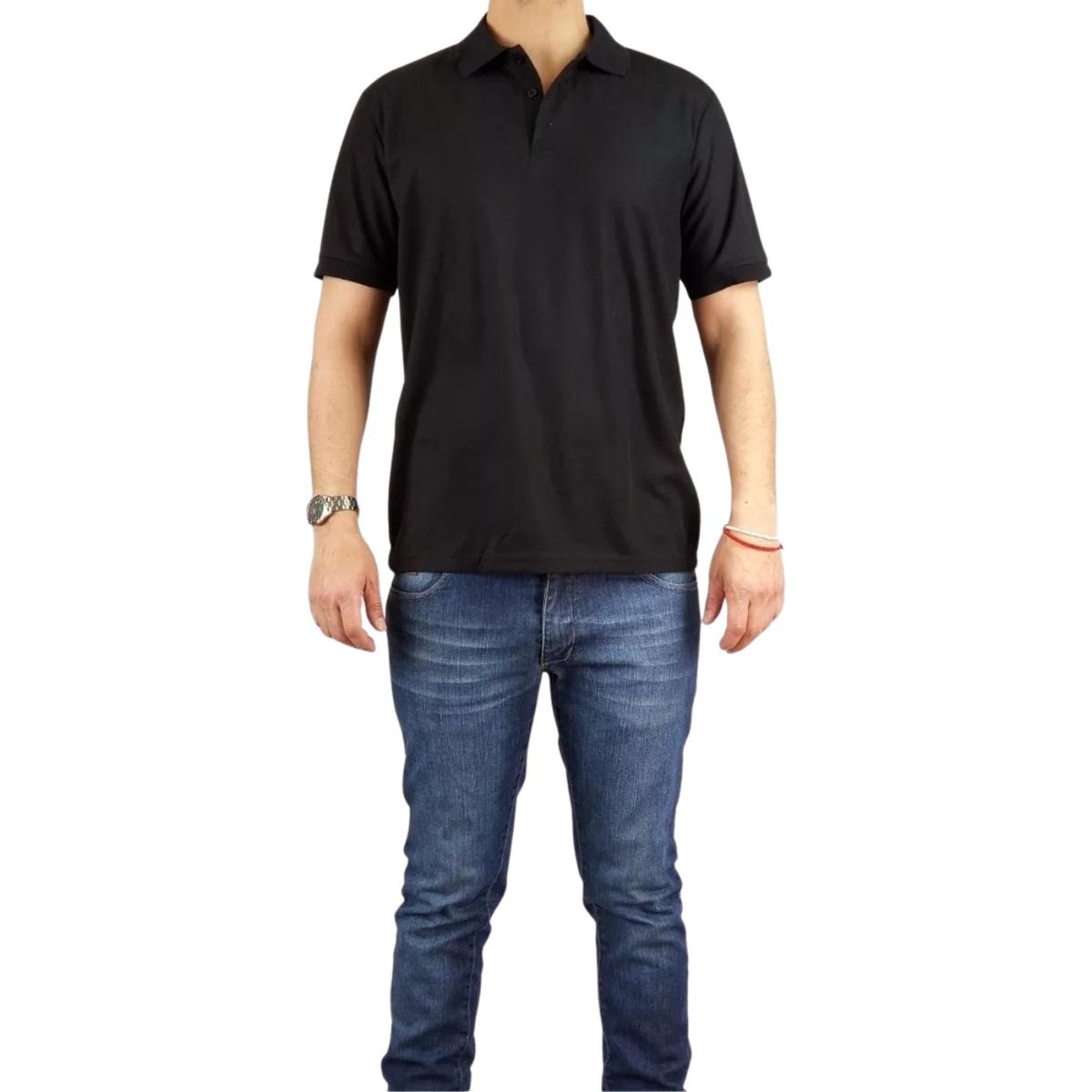 LIKE SHOP - Polera Piqué Hombre Textura Suave Botones Colores 001