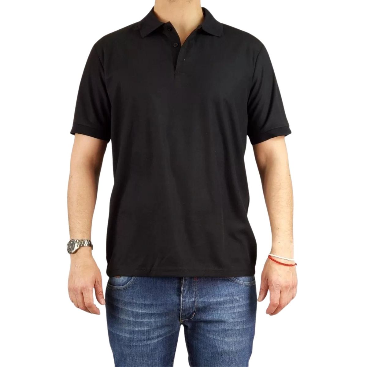 LIKE SHOP - Polera Piqué Hombre Textura Suave Botones 001