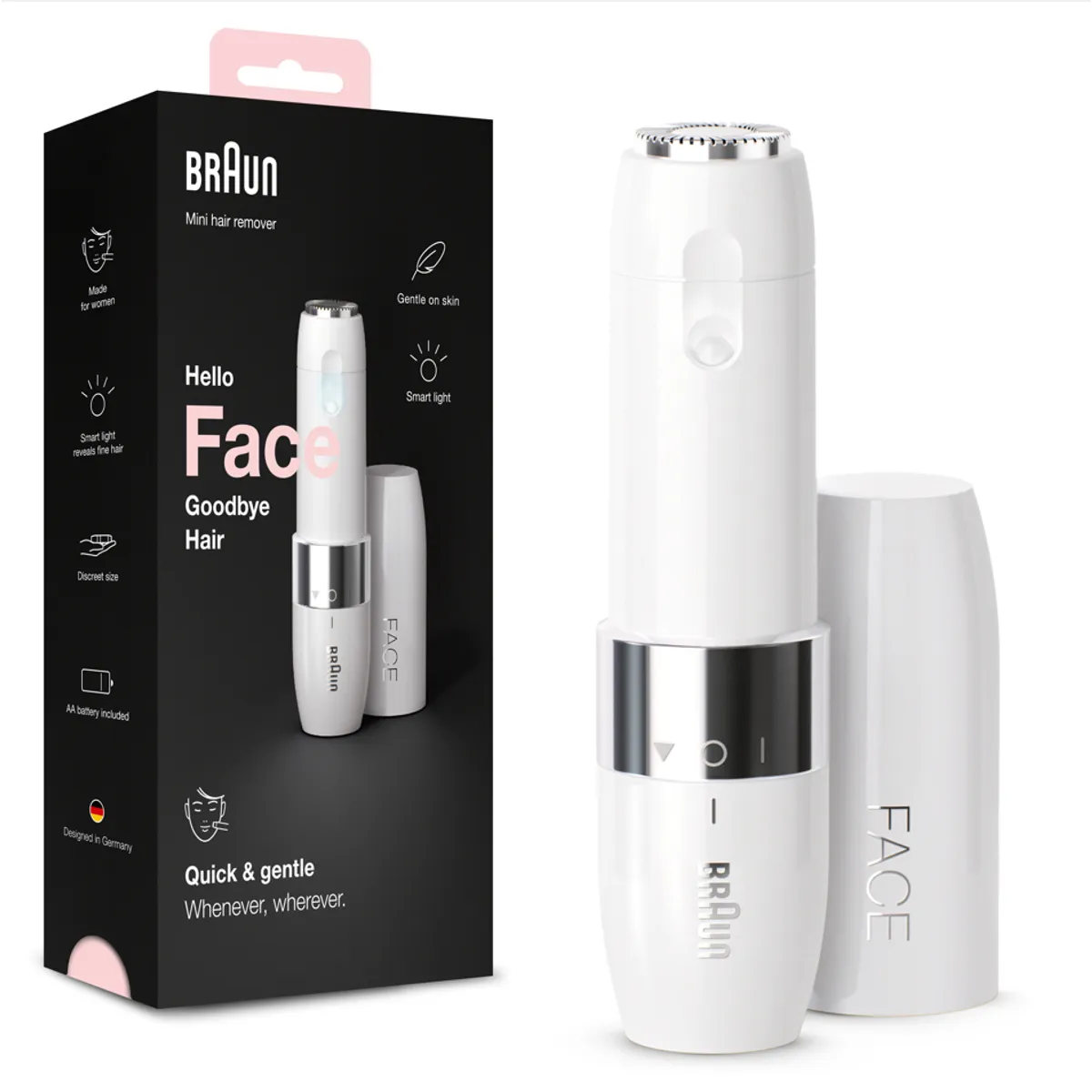 BRAUN - Depiladora y Rasuradora  Facial Braun Mini FS1000 Portátil