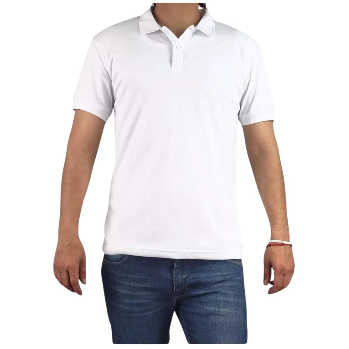 LIKE SHOP - Polera Piqué Hombre Textura Suave Botones Colores 001