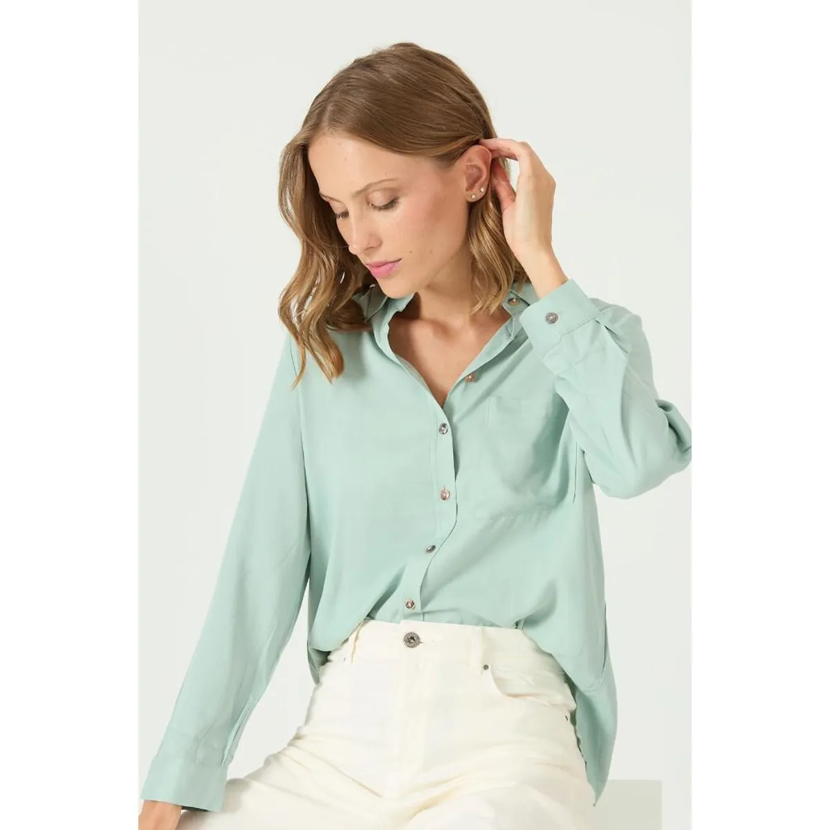 PRIVILEGE - Blusa verde PRIVILEGE 2151