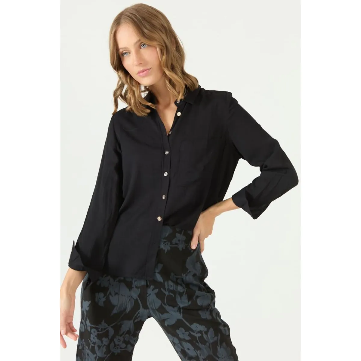 PRIVILEGE - Blusa negra PRIVILEGE 2170