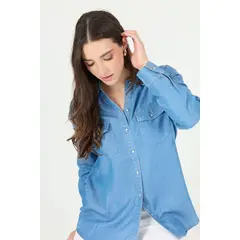 PRIVILEGE - Blusa de lyocell denim 2100 - Denim