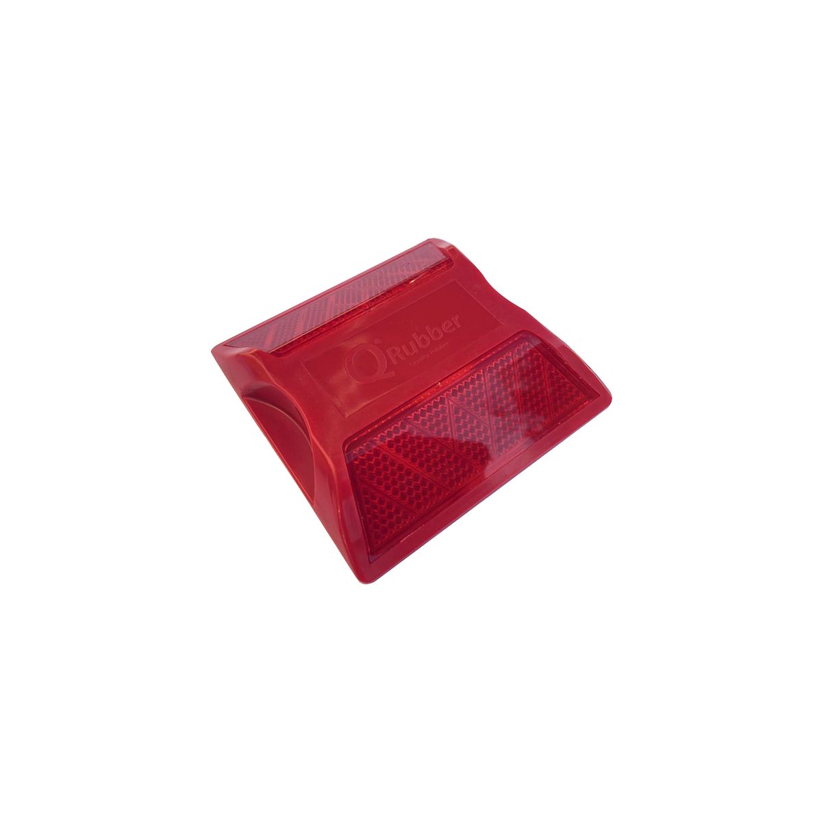 QRUBBER - Tacha vial doble reflectivo color rojo base arenosa QRubber