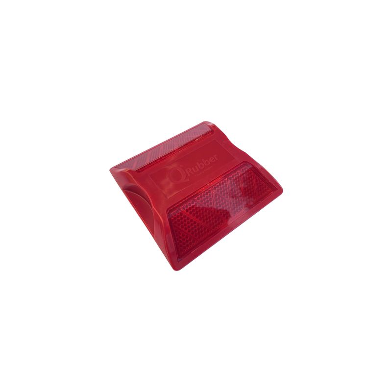 QRUBBER - Tacha vial doble reflectivo color rojo base arenosa QRubber