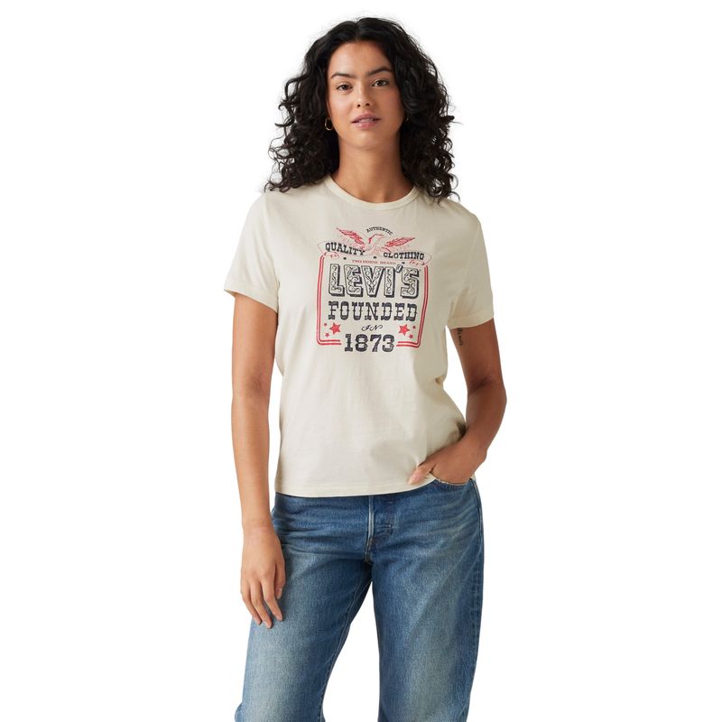 LEVIS - Polera Mujer Graphic Iconic Tee Beige Levis