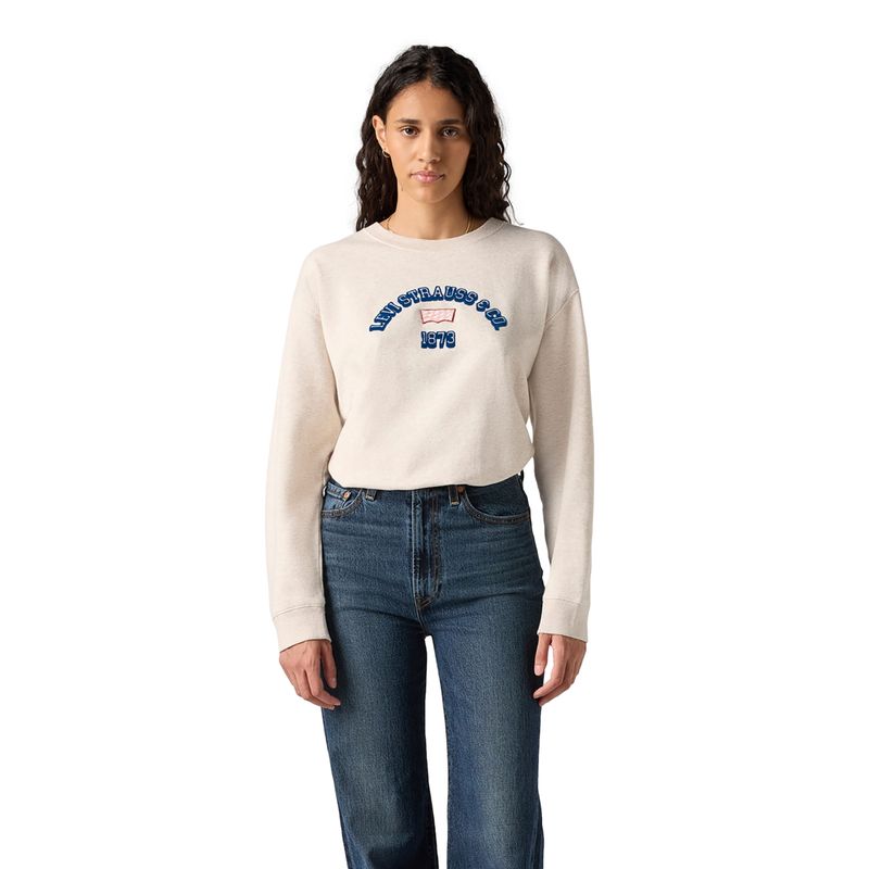 LEVIS - Polerón Mujer Gr Everyday Crew Beige Levis
