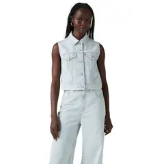 LEVIS - Chaqueta Mujer Vest Waistband Celeste
