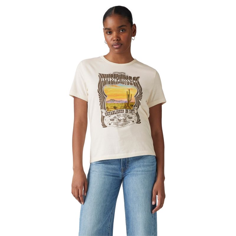 LEVIS - Polera Mujer Graphic Iconic Tee Beige Levis