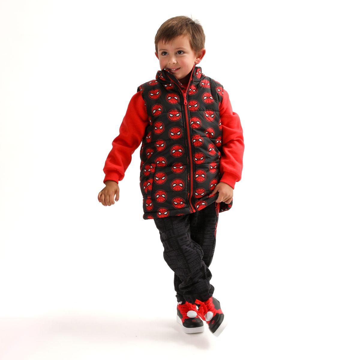 MARVEL - Parka Niño Spiderman Multi Logo Negro Marvel