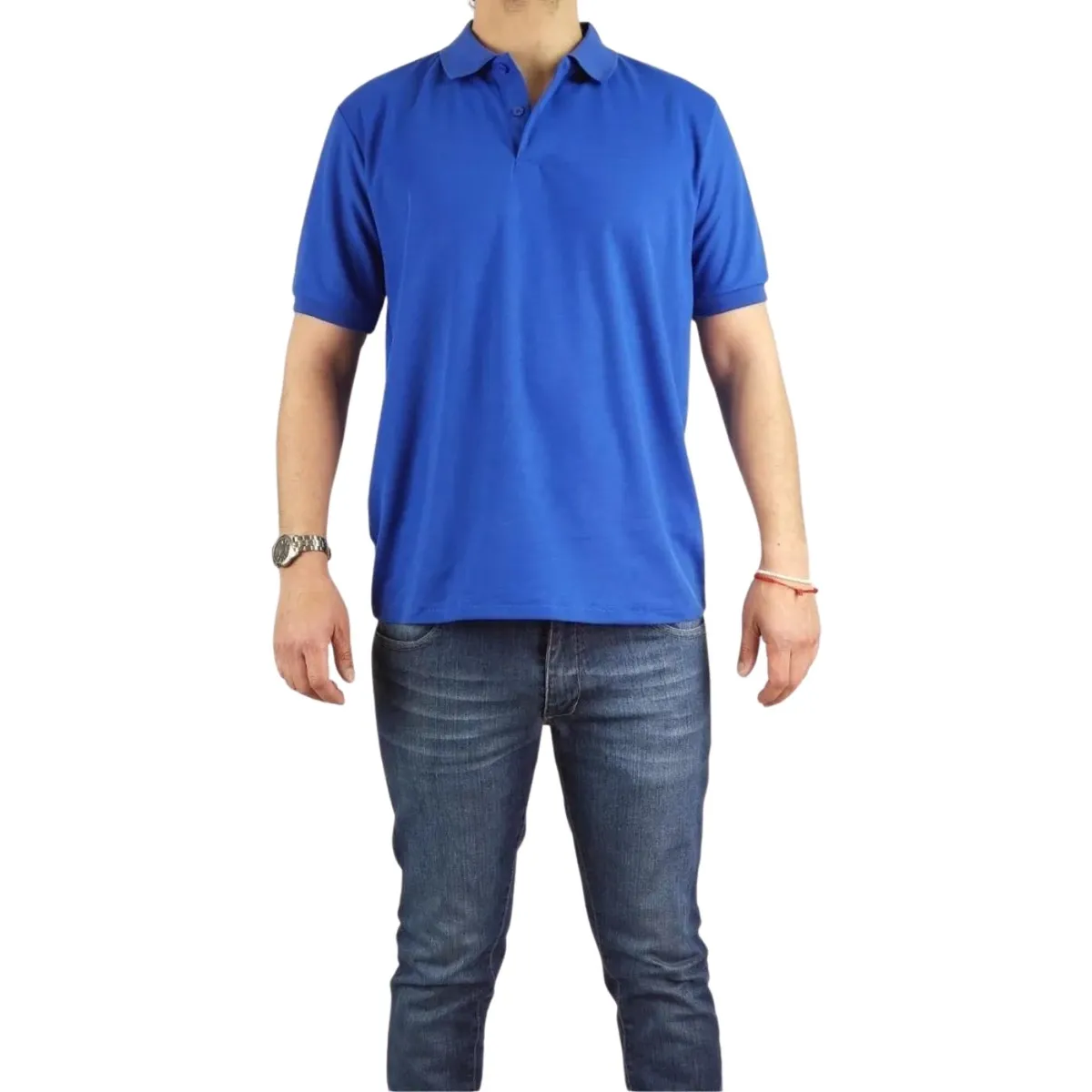 LIKE SHOP - Polera Piqué Hombre Textura Suave Botones Colores 001