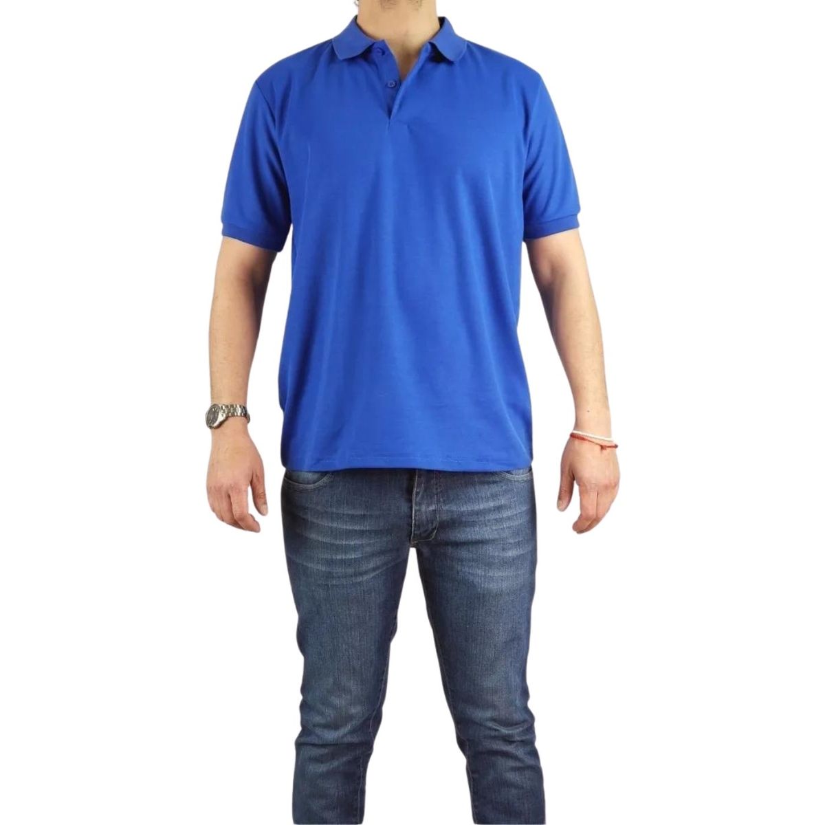 LIKE SHOP - Polera Piqué Hombre Textura Suave Botones Colores 001