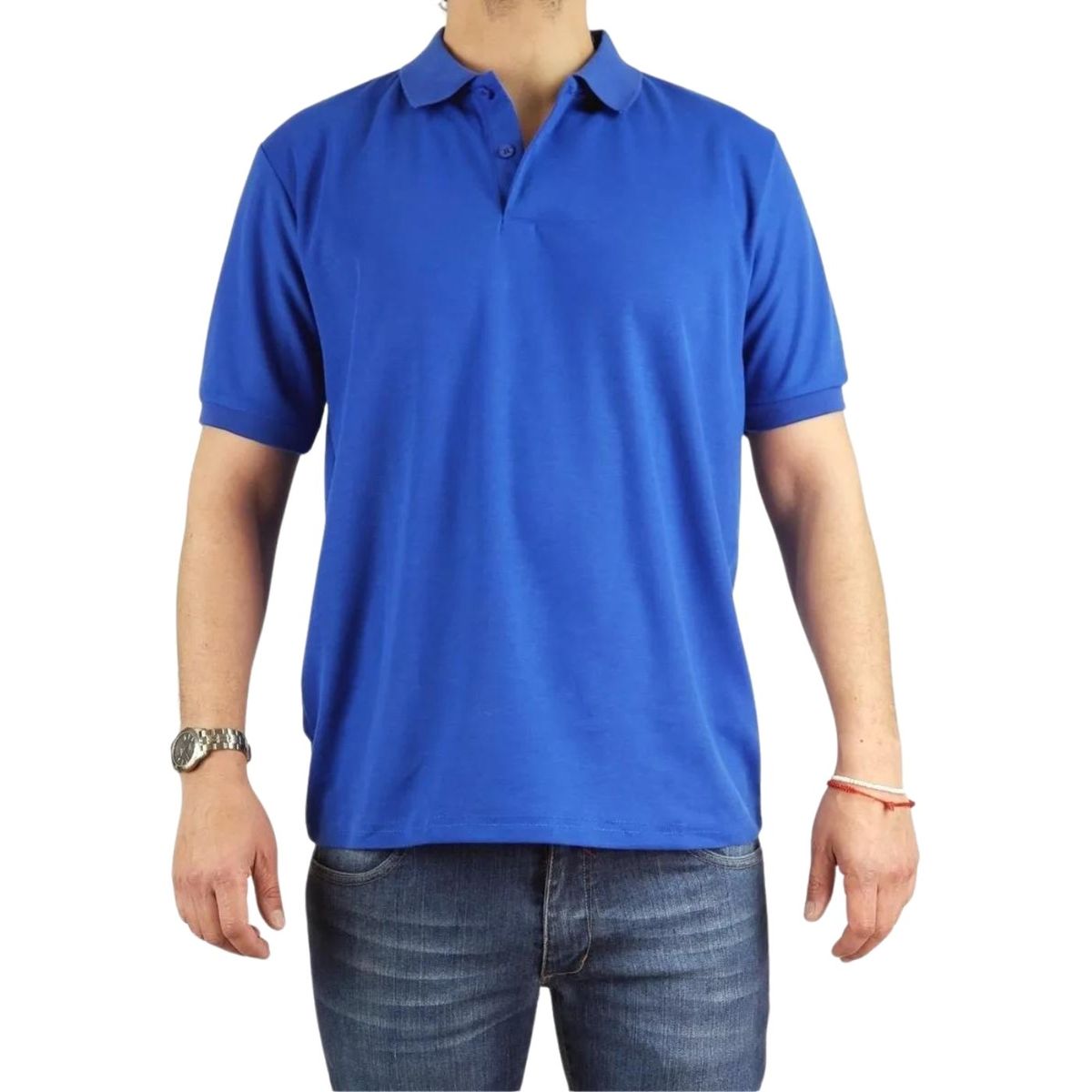 LIKE SHOP - Polera Piqué Hombre Textura Suave Botones Colores 001