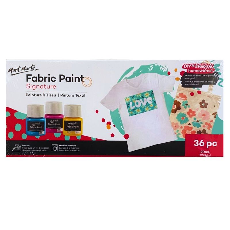 MONT MARTE - Set 36 pinturas de tela 20 ml Mont Marte