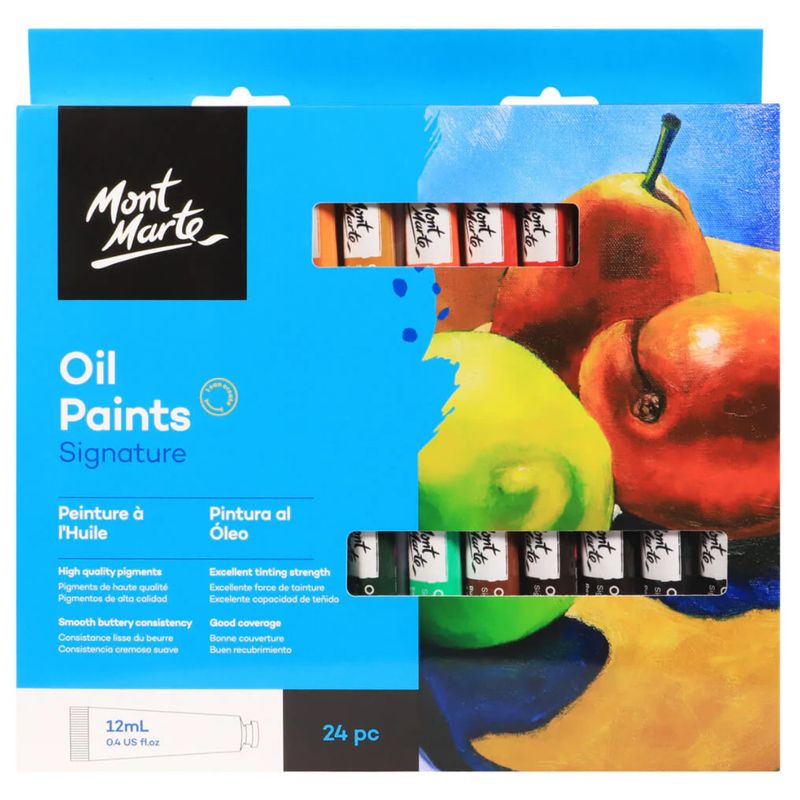 MONT MARTE - Set de 24 pinturas al óleo en tubo Mont Marte x 12 ml