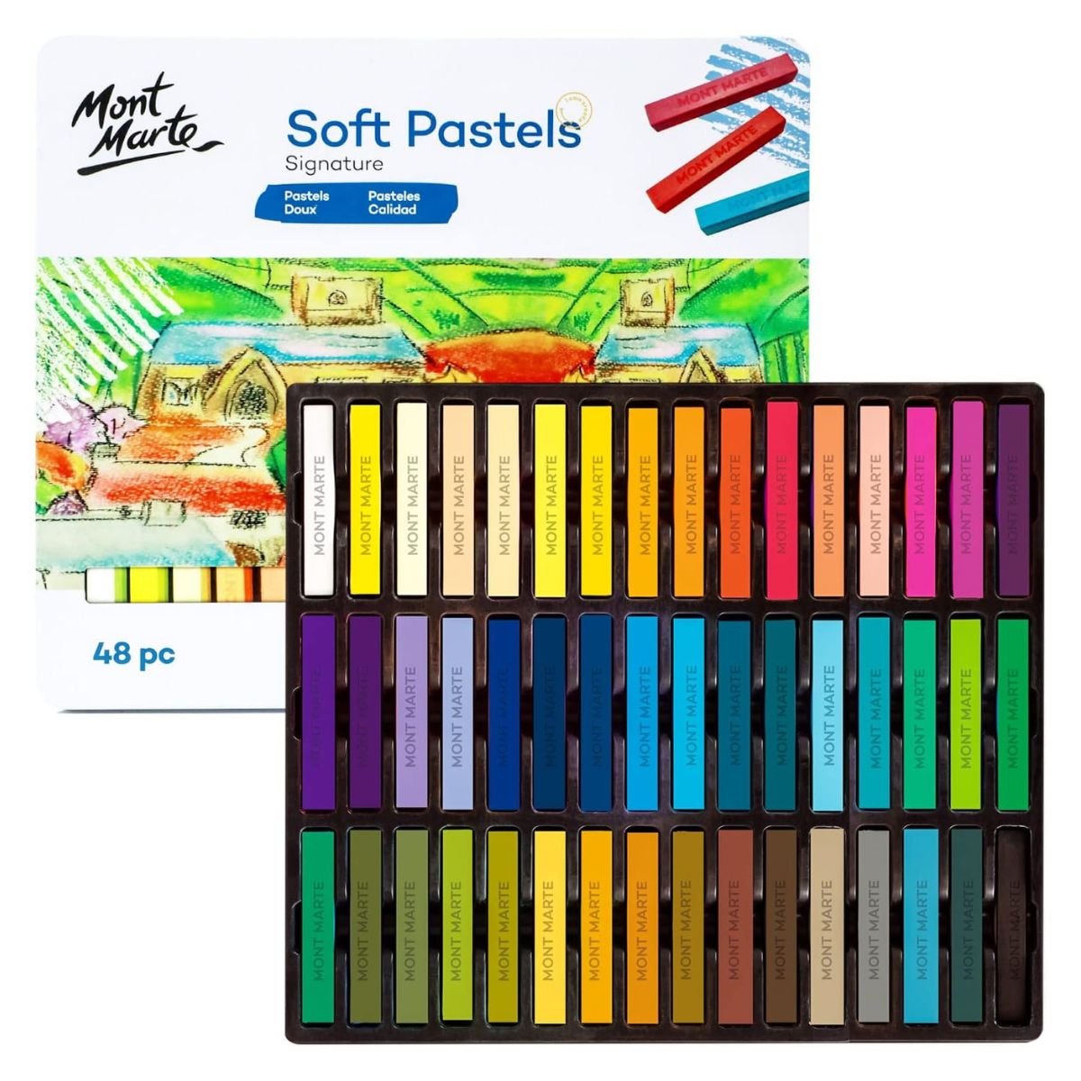 MONT MARTE - Lata 48 Pasteles Secos Suaves Para Pintar