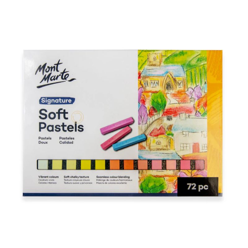 MONT MARTE - Caja 72 Pasteles Secos Suaves Para Pintar