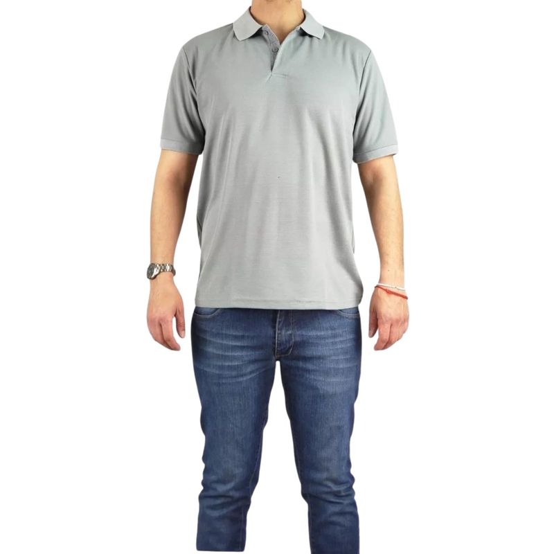 MPROPIA - Polera Piqué Hombre Textura Suave Botones 001