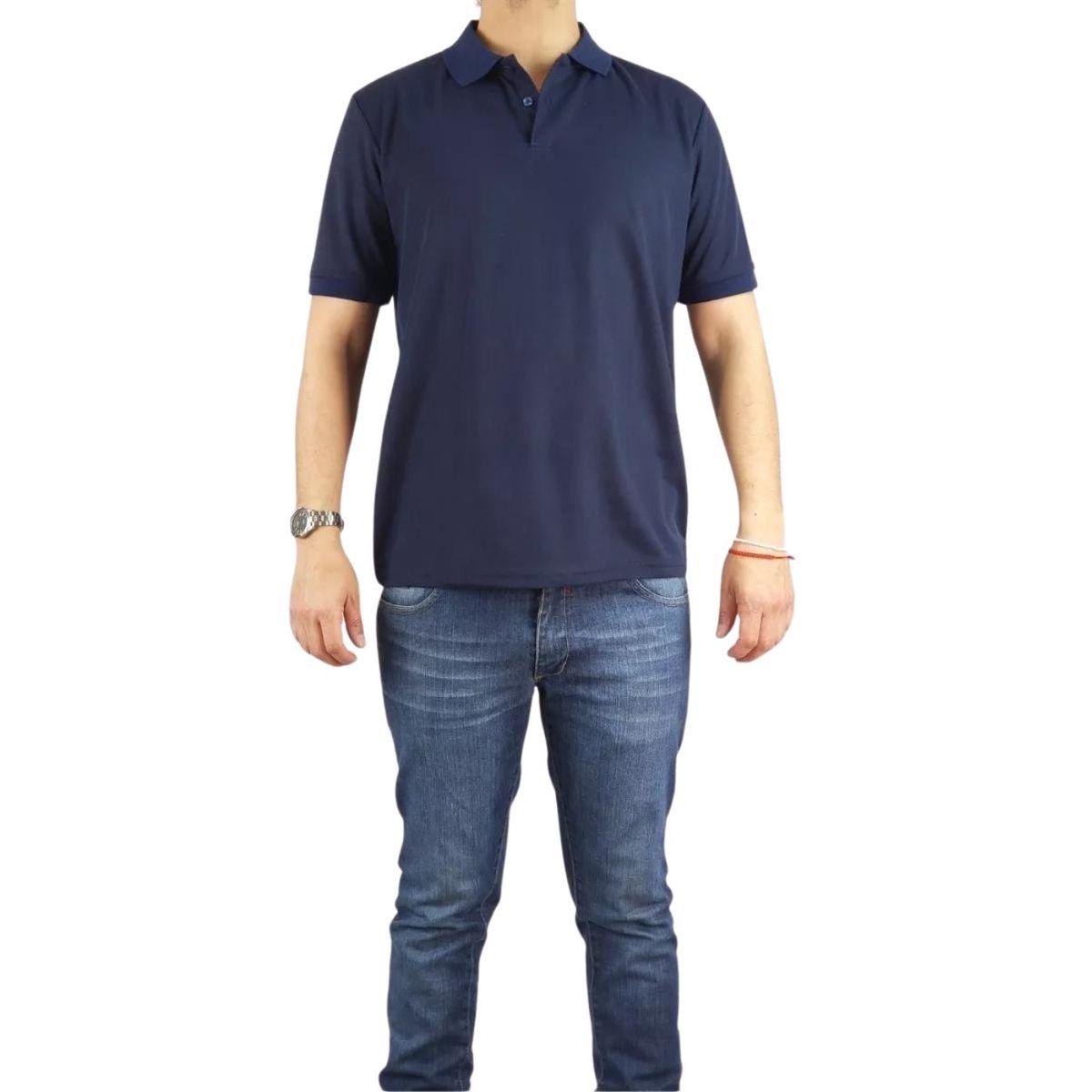LIKE SHOP - Polera Piqué Hombre Textura Suave Botones Colores 001