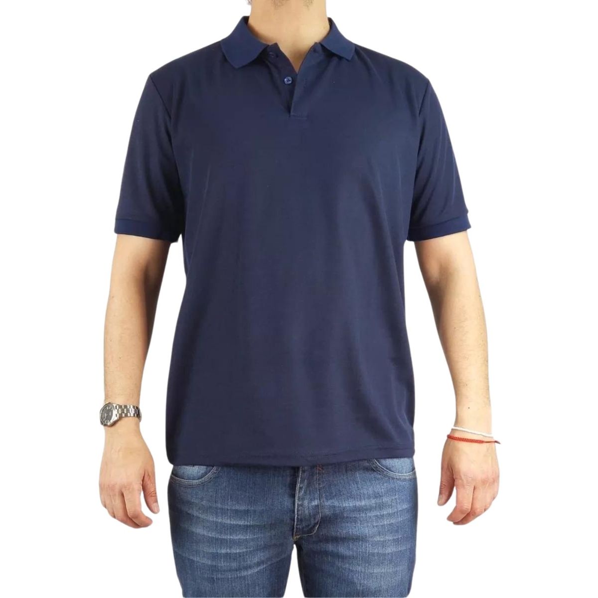 LIKE SHOP - Polera Piqué Hombre Textura Suave Botones Colores 001