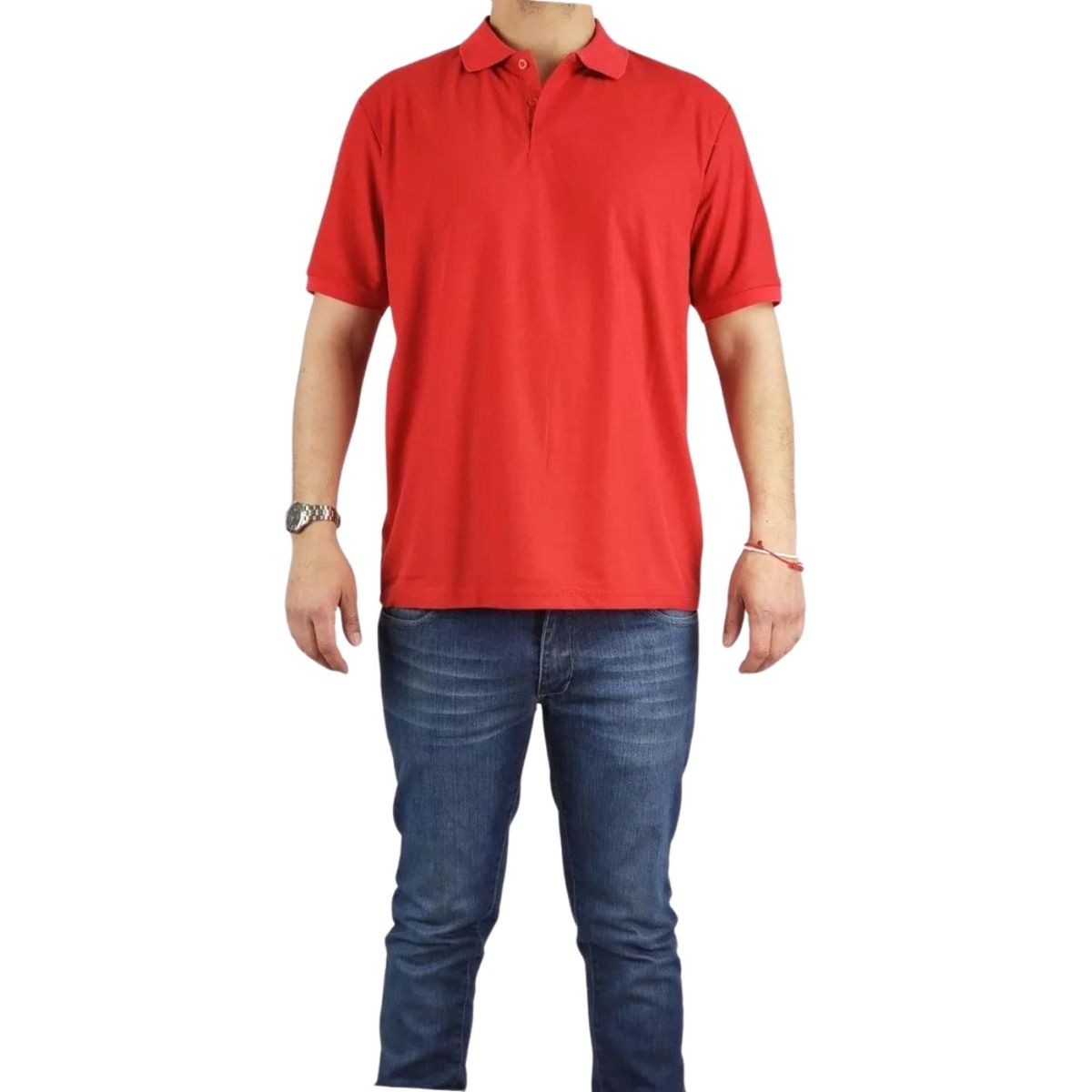 LIKE SHOP - Polera Piqué Hombre Textura Suave Botones Colores 001
