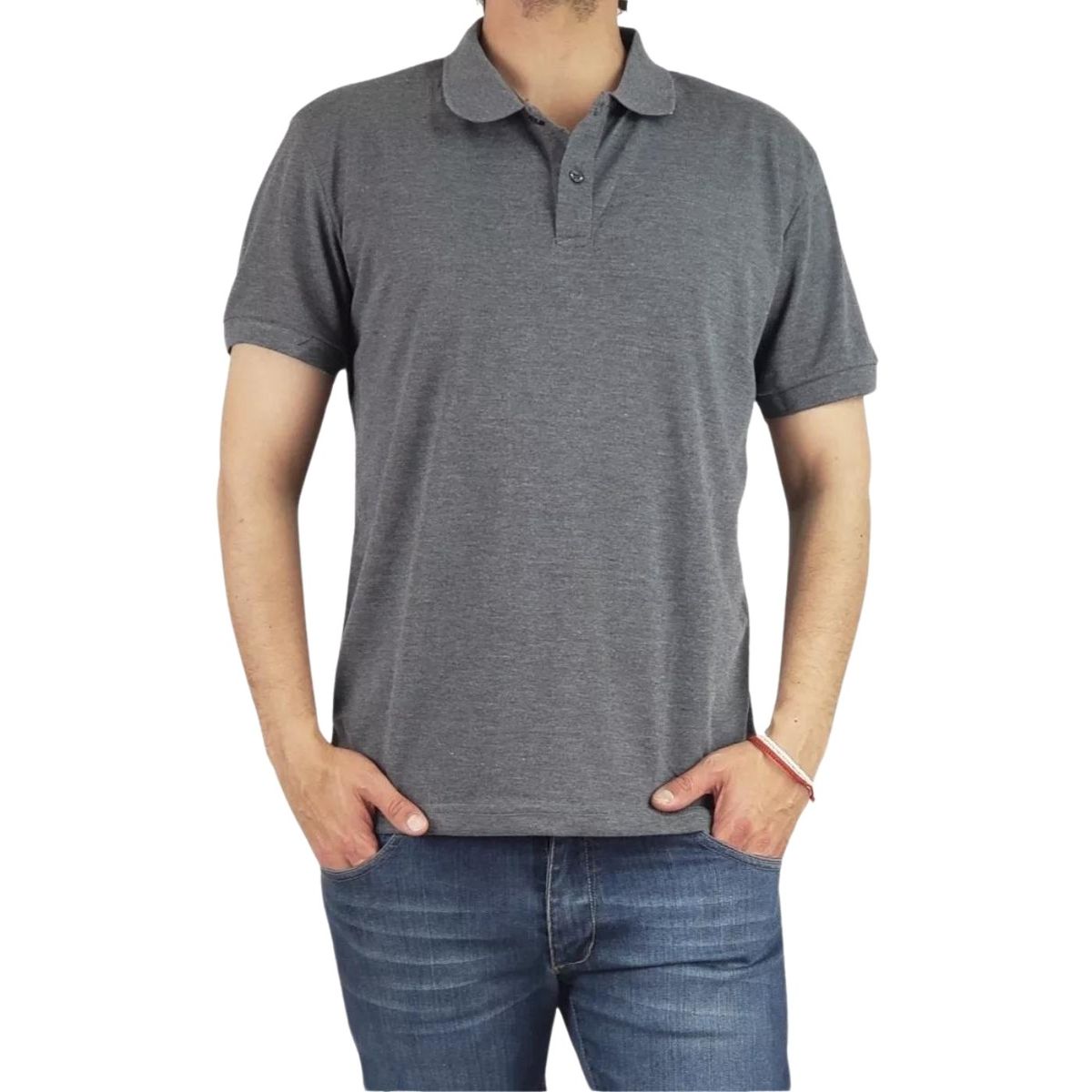 LIKE SHOP - Polera Piqué Hombre Textura Suave Botones Colores 001
