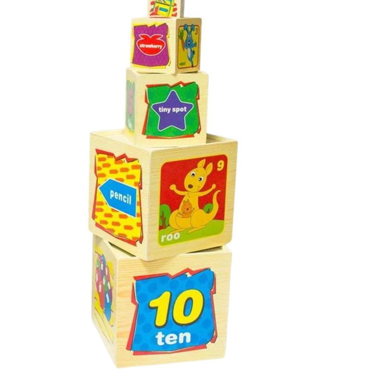 GENERICO - Juego Cubos De Encaje Madera Torre 10 Cubos Para Bebes Niños
