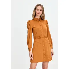 IO - Vestido Corto Liso Cafe