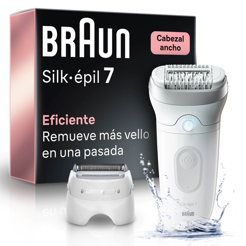 BRAUN - Depiladora Electrica Braun Silk Épil 7 Inalambrica Plateada